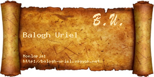 Balogh Uriel névjegykártya